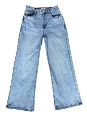 Cotton On Women’s Wide Leg Jeans Size 28 Light Wash High Rise Baggy Denim Pants